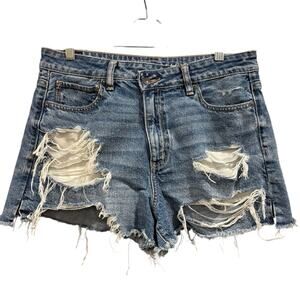 Distressed Blue Denim Women Shorts